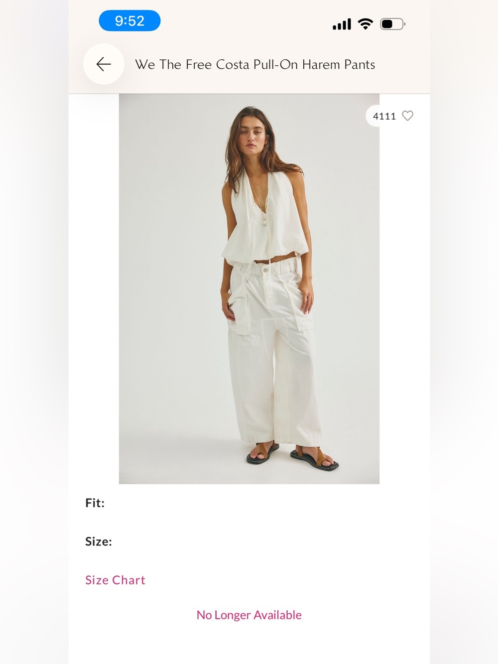 We The Free Women’s White Elastic Waist Jogger Pants